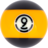 RBABK_09 Aramith BLACK Replacement Ball – #9 | Golden Break Billiards